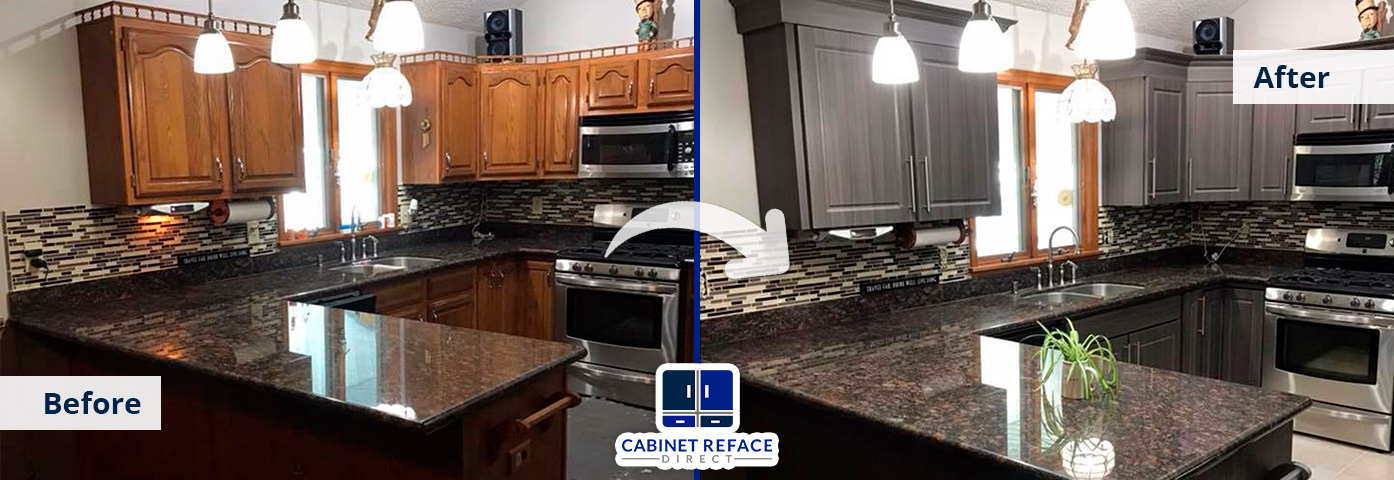 Indian Creek Village Cabinet Refacing Before and After With Wooden Cabinets Turning to White Modern Cabinets